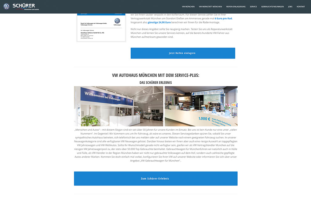 WordPress Webseite VW München